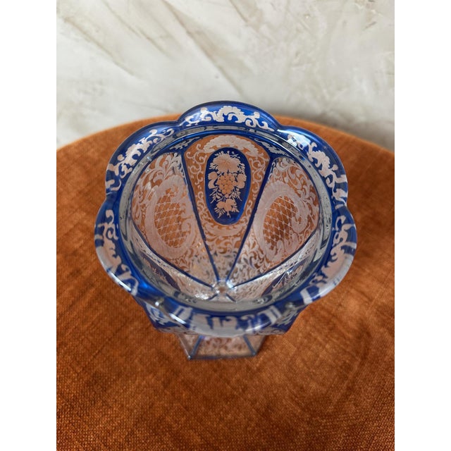 Vintage Bohemian Crystal Vase, 1920s For Sale - Image 3 of 10