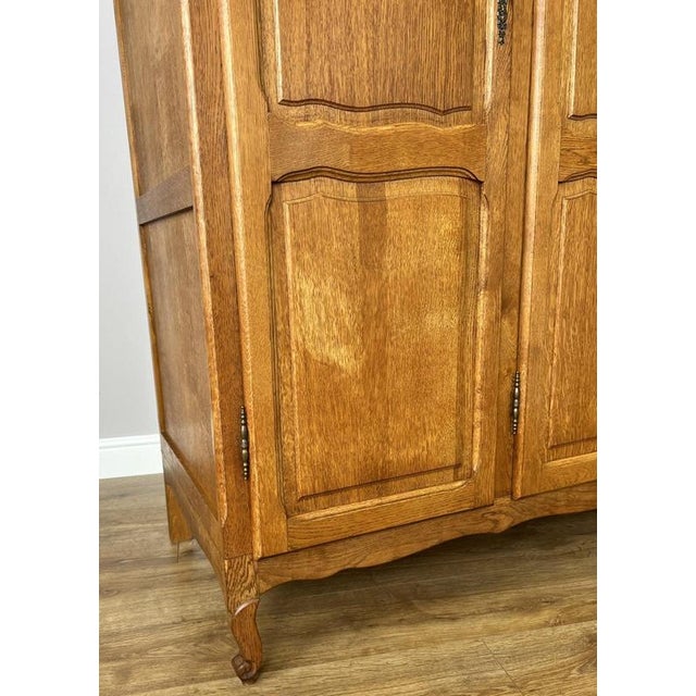 Vintage French Louis XVI Style Wardrobe in Oak For Sale - Image 10 of 13