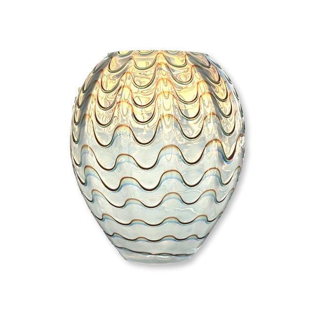 Mid 20th Century Large Murano Opalescent Fenicio Art Glass Vase For Sale - Image 5 of 7