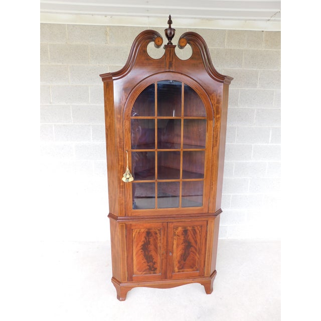 Potthast Federal Style Mahogany Inlay Corner Cabinet For Sale - Image 15 of 17