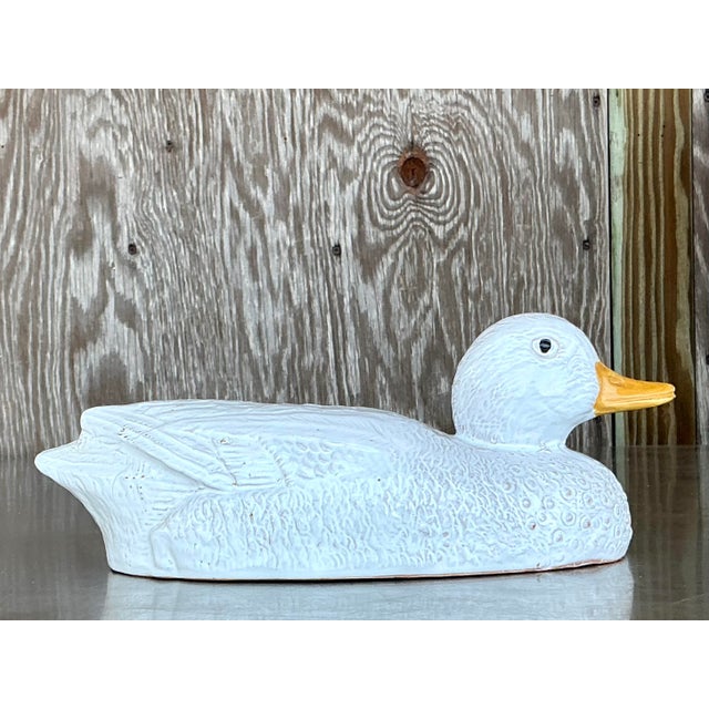 Mid-Century Modern Vintage Mid-Century Modern Raymor Glazed Ceramic Duck For Sale - Image 3 of 12