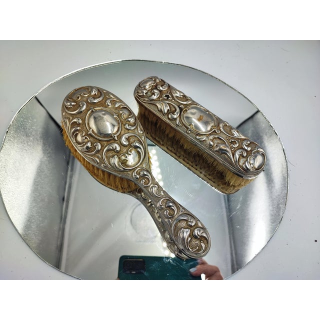 Plated Brush, 1890s, Set of 2 For Sale - Image 6 of 7