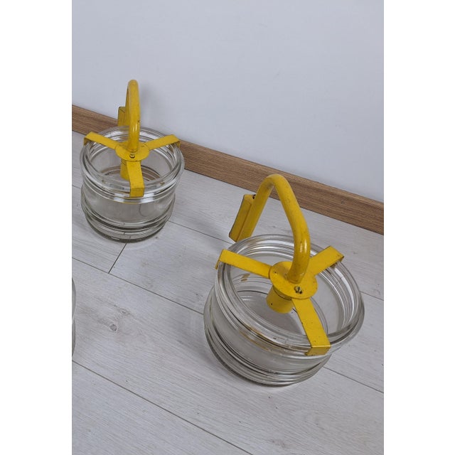 Metal Wall Lamps in Yellow Lacquered Aluminum with Fresnel Glass, 1960s, Set of 2 For Sale - Image 7 of 7