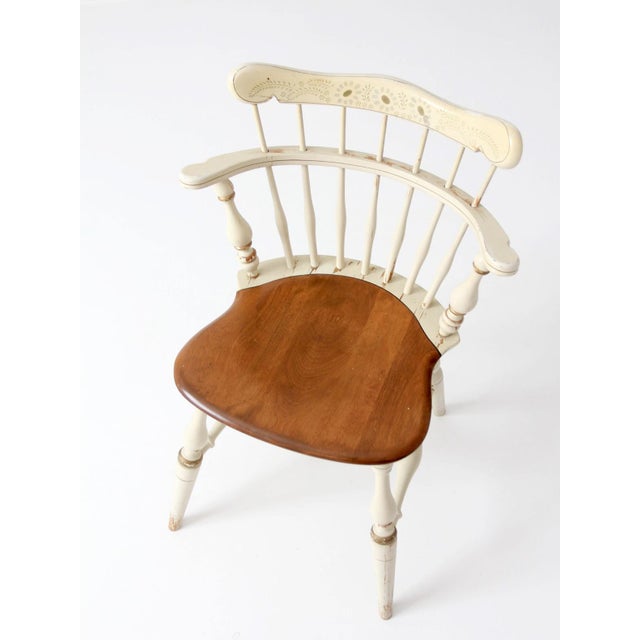 Farmhouse Vintage Ethan Allen Comb Back Painted Chair For Sale - Image 3 of 13