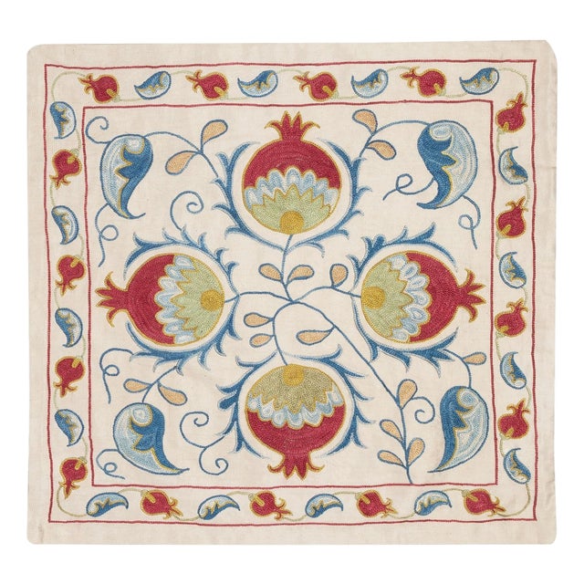 20"x21" Silk Cushion Cover. Embroidery Pillow. Traditional Throw Pillow For Sale