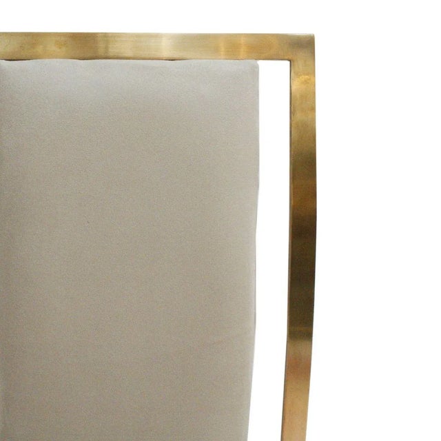 Metal Mid-Century Steel and Brass French Chairs by Michel Mangematin, Set of 8 For Sale - Image 7 of 8