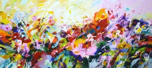 "Expression. Flower Field." Original Contemporary Painting