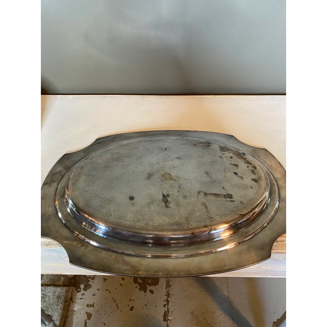 Heavy Hotel Silver Crested Meat Dome and Under-Tray For Sale - Image 9 of 10
