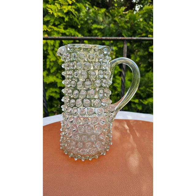 Glass 19th Century Glass Pitcher with White For Sale - Image 7 of 7