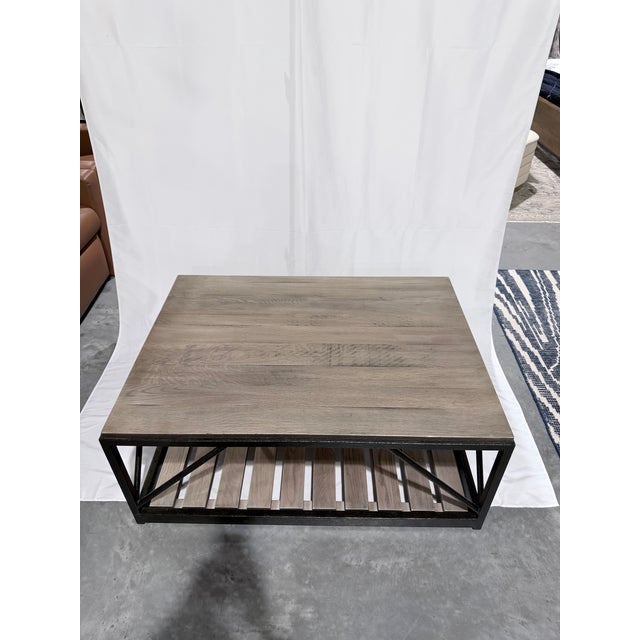 Industrial Ethan Allen Beam Industrial Modern Coffee Table For Sale - Image 3 of 8