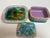 George jones majolica sardine rectangular three piece serving set consisting of a fitted underplate, an open box container...