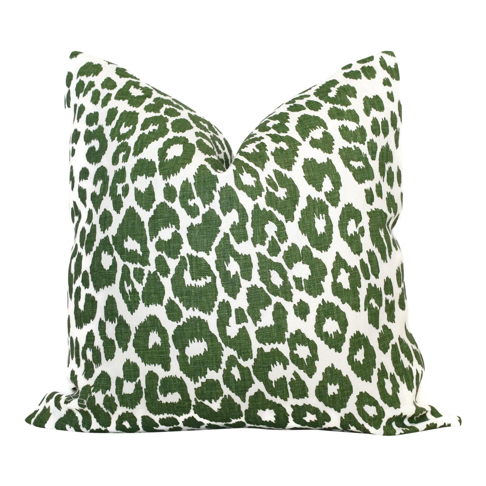 20 X 20 Schumacher Leopard In Green Decorative Pillow Cover