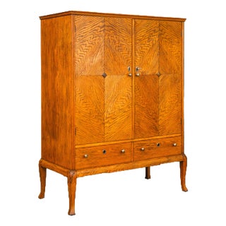 Art Nouveau Linen Cabinet in Oak For Sale