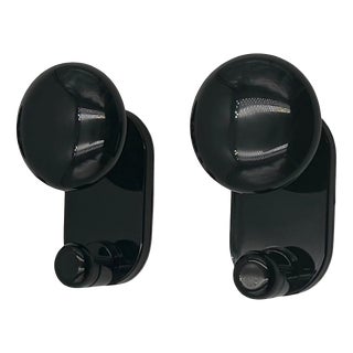 Black Wall Hooks by C. Bartoli for Con & Con, Italy, 1970s, Set of 2 For Sale