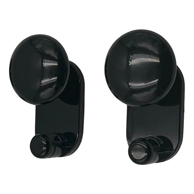 Black Wall Hooks by C. Bartoli for Con & Con, Italy, 1970s, Set of 2 For Sale