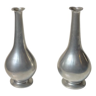 Art Deco Pewter Vases from Just Andersen, 1930s, Set of 2 For Sale