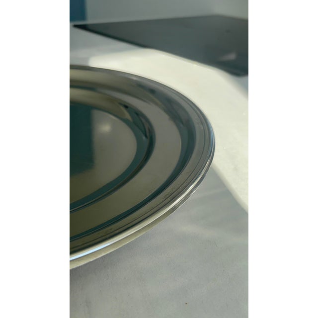 Round Stainless Steel Serving Tray by Guy Degrenne, 1980s For Sale - Image 4 of 8