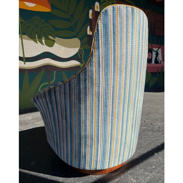 Restored Mid Century Adrian Pearsall Swivel Club Chair For Sale - Image 10 of 12