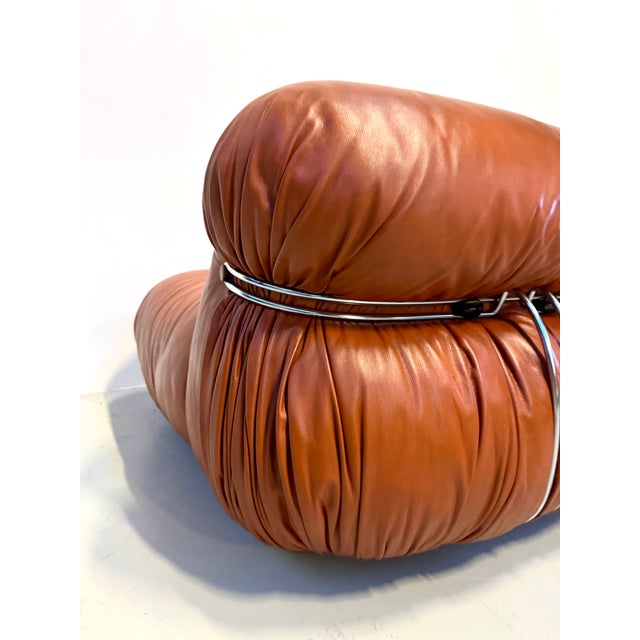 Vintage Italian Soriana Chair in Original Cognac Leather by Afra & Tobia Scarpa for Cassina, 1960s For Sale - Image 18 of 18