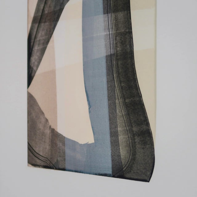 Charcoal Original Abstract Wabi Sabi Gestural Painting on Paper in Charcoal, Taupe, and Champagne For Sale - Image 8 of 9