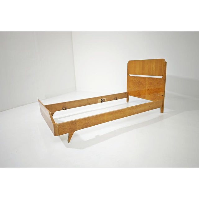 Single Wooden Bed in the style of Ponti or La Permanente Cantù, Italy, 1950s For Sale - Image 14 of 18