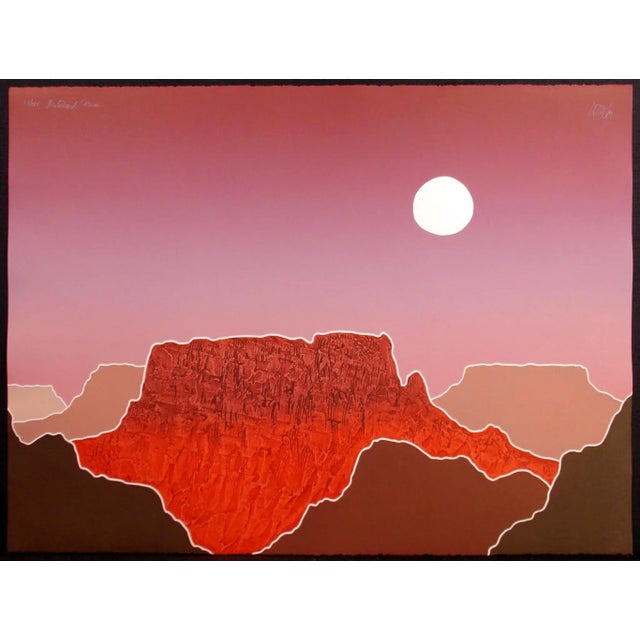1980s 1980s Peter Keefer "Pritchard Mesa" Signed Original Intaglio Collagraph For Sale - Image 5 of 5