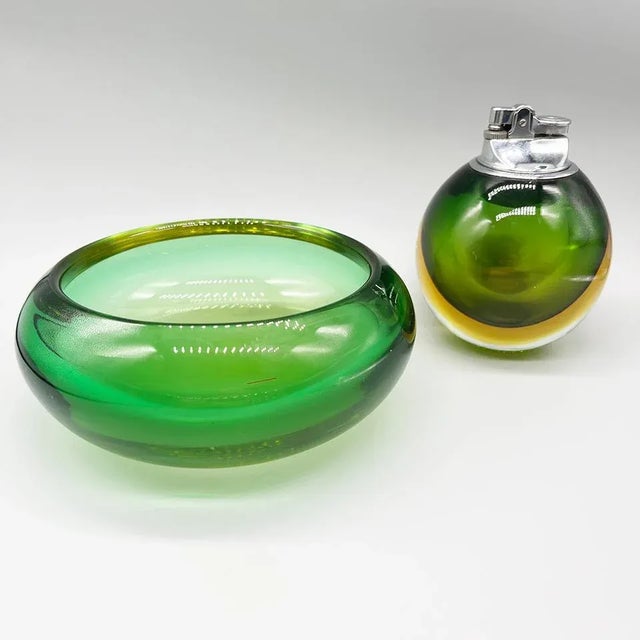 Vintage Ashtray & Lighter, in Murano Glass from Seguso, 1960s, Set of 2 For Sale - Image 4 of 4