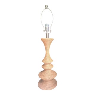 Jute Cord Wrapped Coastal Nautical Table Lamp For Sale