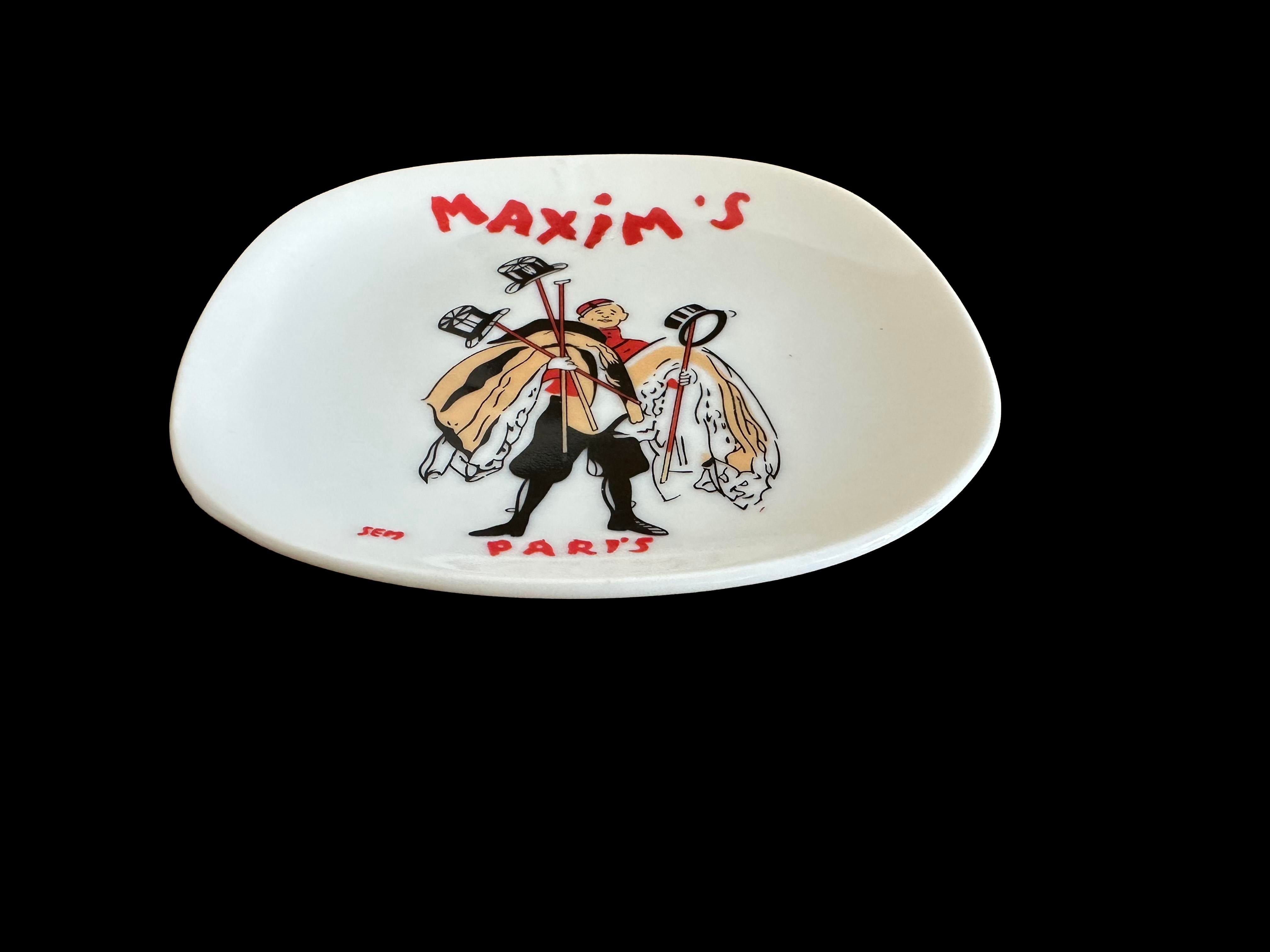 Vintage Maxim's De Paris Restaurant Porcelain Ashtray | Chairish