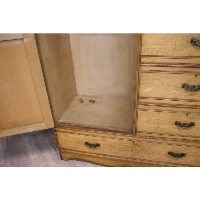 Edwardian Ash Compact Combination Wardrobe, 1900s For Sale - Image 12 of 13