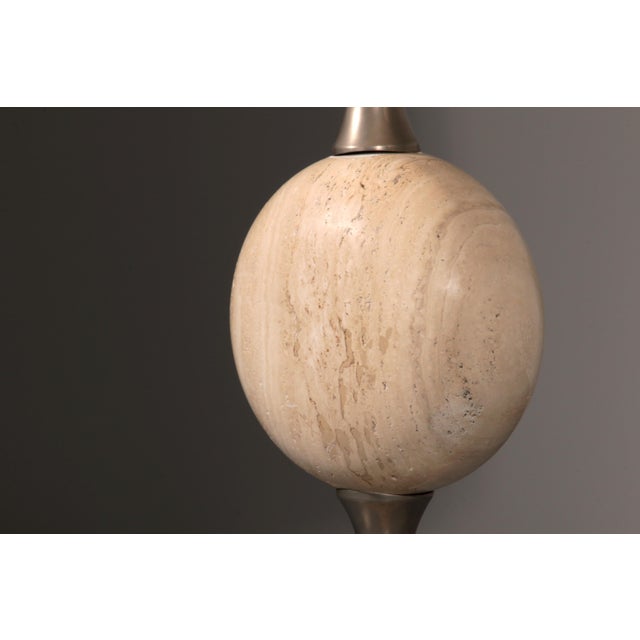 Travertine Floor Lamps by Philippe Barbier for Maison Barbier, 1970, Set of 2 For Sale - Image 4 of 11