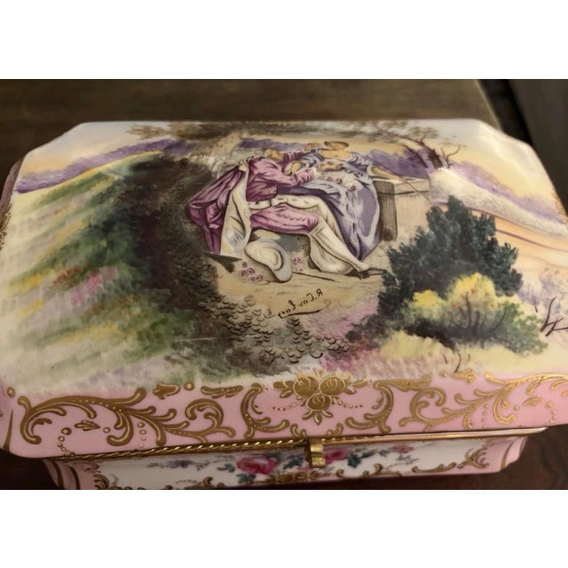 Pink Sevres Style Porcelain Bombs Casket Box For Sale - Image 8 of 8
