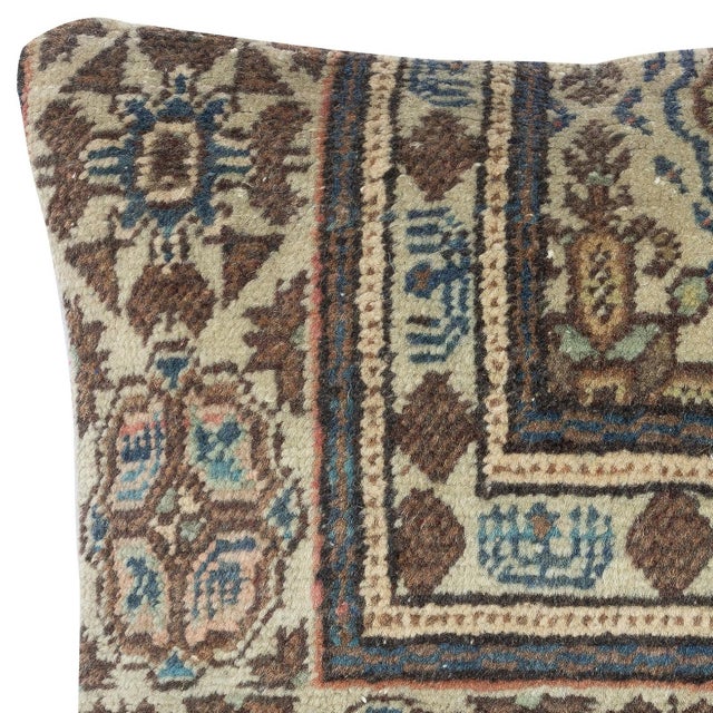 Traditional 16"x16" Vintage Rug Cushion Cover. Turkish Pillowcase. Throw Pillow Cover For Sale - Image 3 of 4
