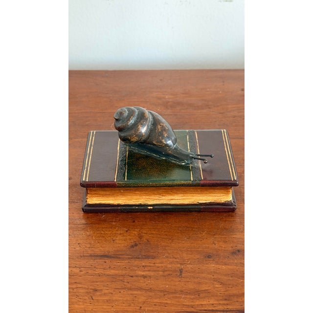 Maitland - Smith Maitland Smith Bronze Snail on Book Paper Weight For Sale - Image 4 of 8