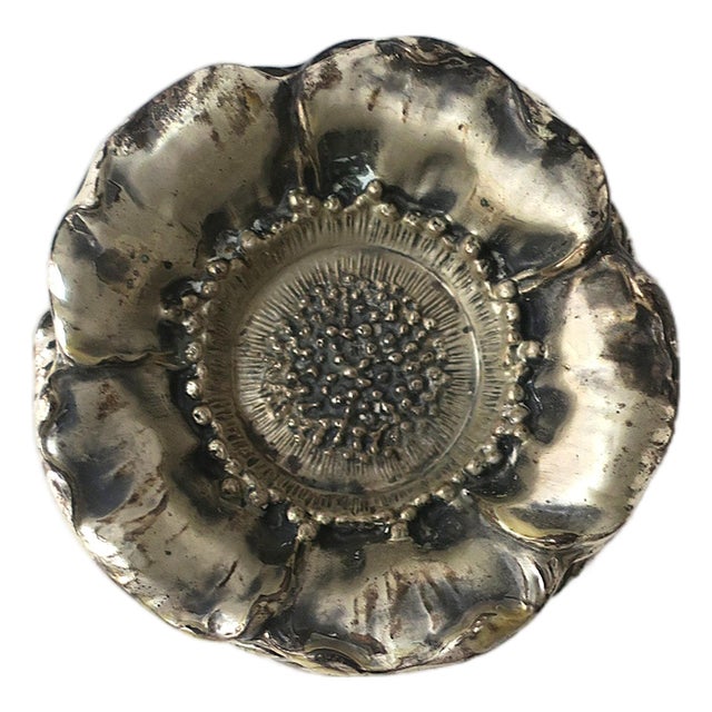 Italian Sterling Silver Flower Bowls, Organic Form, Buccellati Style, Set of 5 For Sale