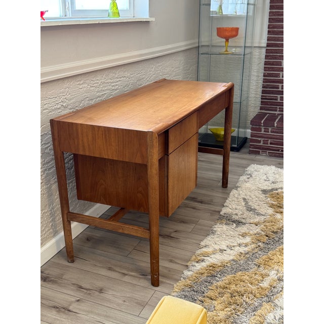 Mid-Century Modern Mid Century Modern Writing Desk in Walnut by Barney Flagg for Drexel, 1960's For Sale - Image 3 of 13