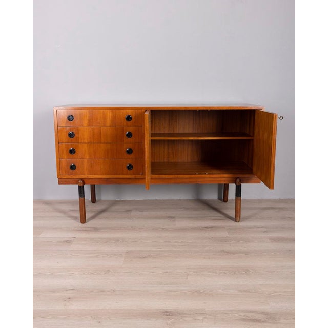 Mid-Century Modern Vintage Italian Teak Wood Sideboard, 1960s For Sale - Image 3 of 18