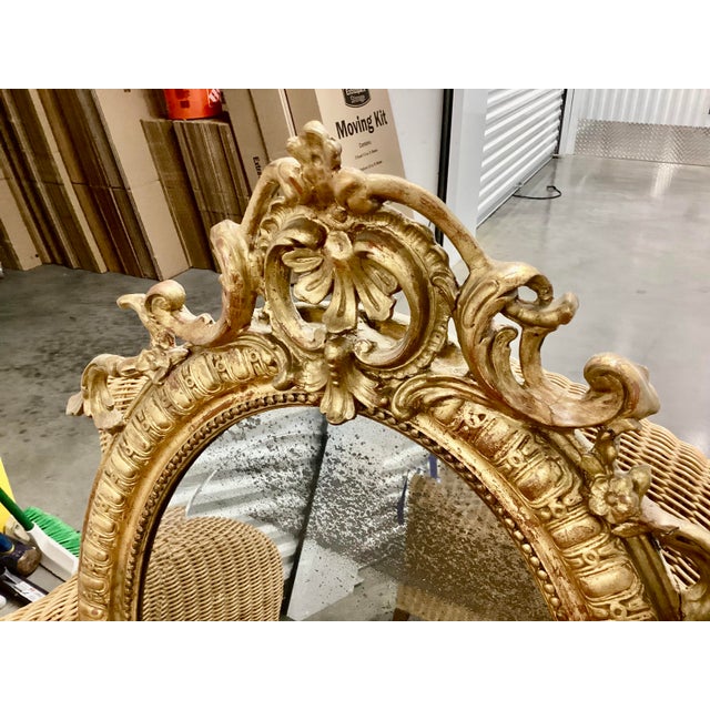 19th C. French Gilt Oval Mirror For Sale - Image 4 of 10