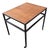 Vintage Teak and Black Lacquered Metal Rolling Table, 1960s For Sale
