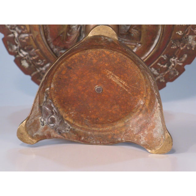 Metal Mid 19th Century Compote / Tazza Bronze Neoclassical Greek Art Medallion For Sale - Image 7 of 14