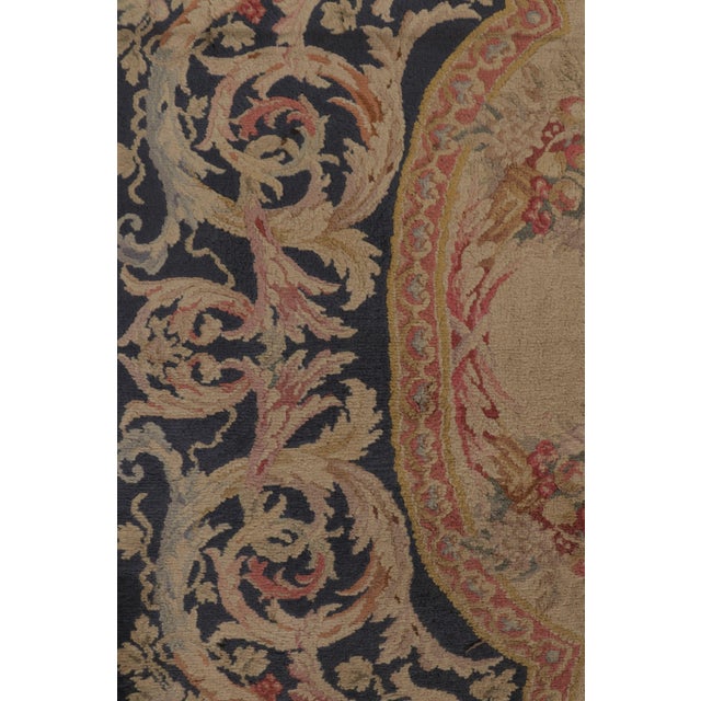 Camel Antique Floral Savonnerie Wool Rug With Medallion by Rug & Kilim, 1920-1929 For Sale - Image 8 of 10