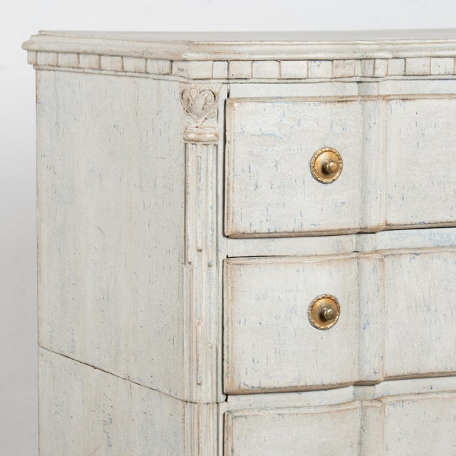 18th Century Danish Rococo Large White Chest of Four Drawers For Sale - Image 13 of 18