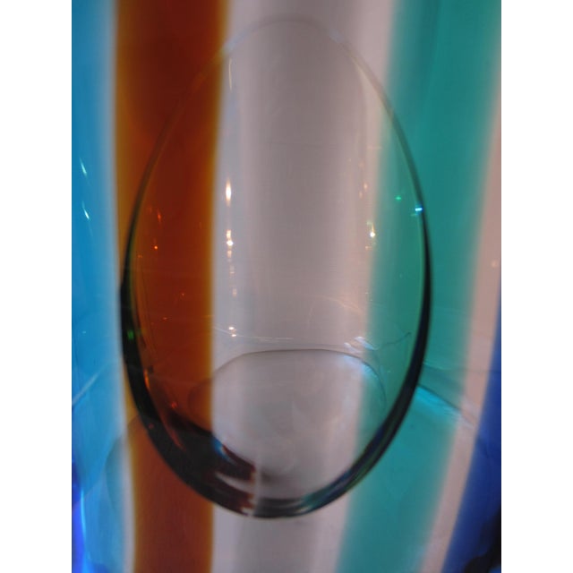 Large Murano Glass Vase with Air Bubbles, 1980s For Sale - Image 4 of 9
