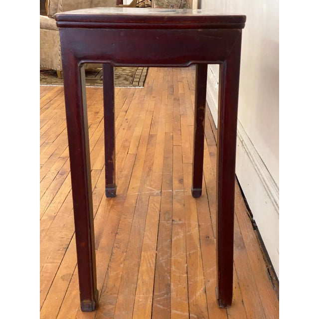 Chinese Circa 1720 Elm & Stone Chinese Wine Table For Sale - Image 3 of 13