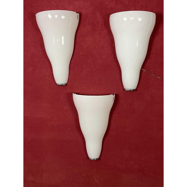 Large Murano Glass Wall Lamps from Leucos, 1980s, Set of 3 For Sale - Image 18 of 18