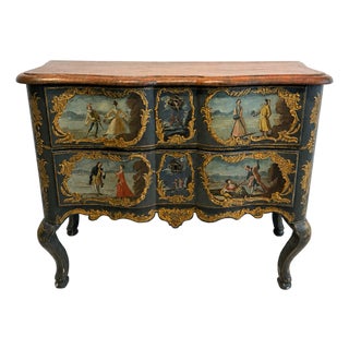 Carved, Lacquered and Painted Chest of Drawers, Sicily, 1700s For Sale