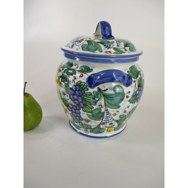 This lovely vintage Italian biscotti jar is the perfect way to add an Italian treasure to your home! Large flowing vines /...