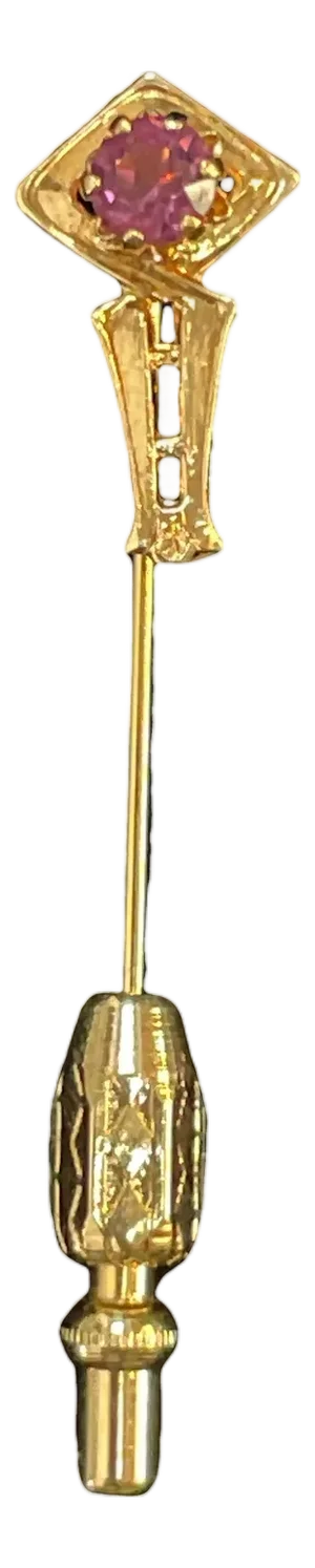 Gold-Filled Stickpin With Amethyst Center