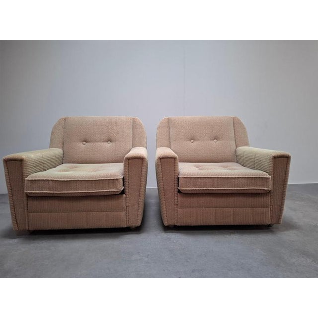 A pair of original Wiberg lounge armchairs manufactured by UP Závody Rousínov in Czechoslovakia in 1980. These substantial...