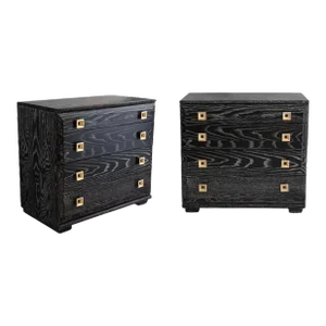 Cerused Bachelor Chests Mid-Century Raymond Loewy for Mengel - A Pair